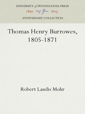 cover image of Thomas Henry Burrowes, 1805-1871